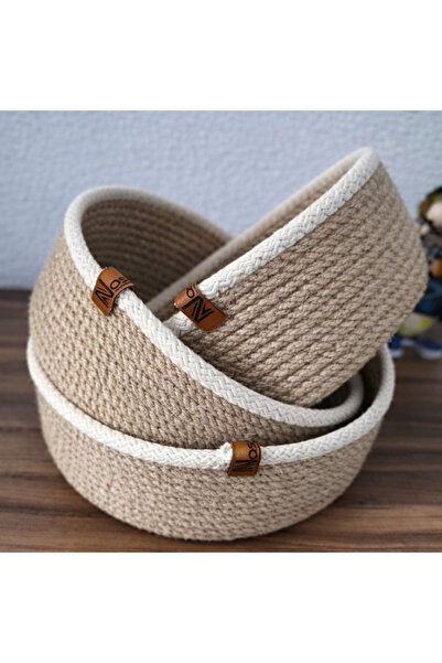 Naspar 3 Ψάθινα καλάθια, Ψάθινο καλάθι για πετσέτες, οργανωτής κουζίνας και μ...