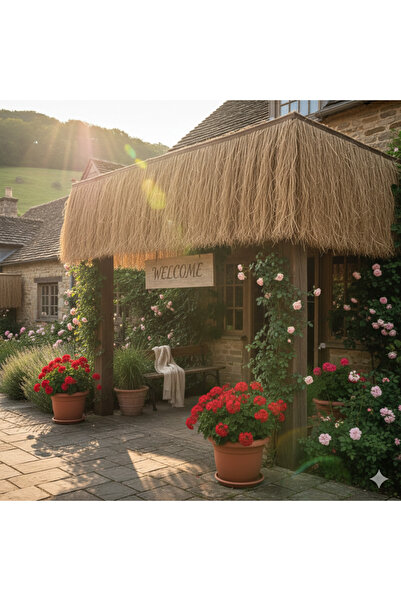 Straw Tassel Grass 1 Meter X 75 Cm Fringed Natural Grass Decorative Canopy And Roofing