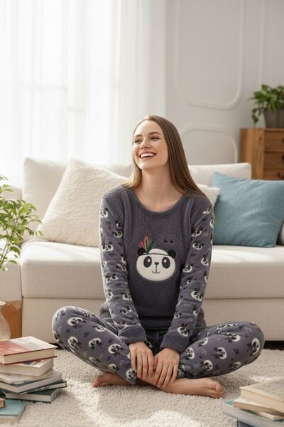 ROMEO LİFE Costum de pijama de iarnă din lână de pluș pentru femei 3003