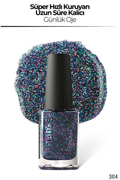 kinetics SolarGel Günlük Oje - Uzun Süre Kalıcı, Yoğun Pigment | #304 GLİTTER...