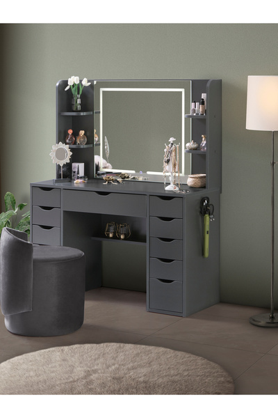 benim odam Diva Takı Düzenleyicili Dokunmatik Led Aynalı 4 Raflı 11 Çekmeceli...