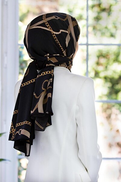 Vissona LÜKS MEDİNE İPEĞİ ZİNCİRLİ KEMER DESENLİ SİYAH RENKLİ 75X195 KIRIŞMAZ...