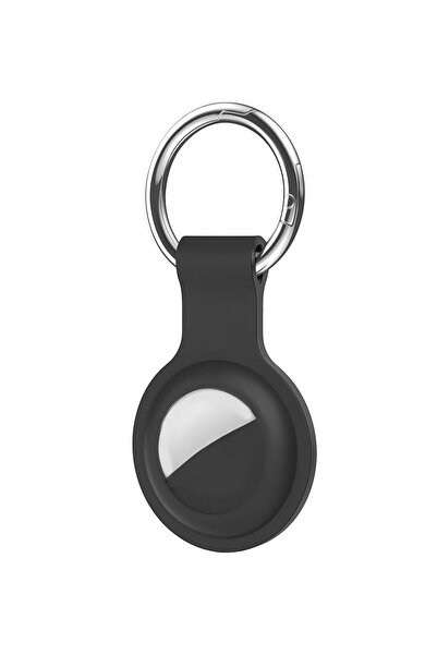 Coverzone Airtag Için Anahtarlıklı Koruyucu A010 Silikon Kılıf Siyah