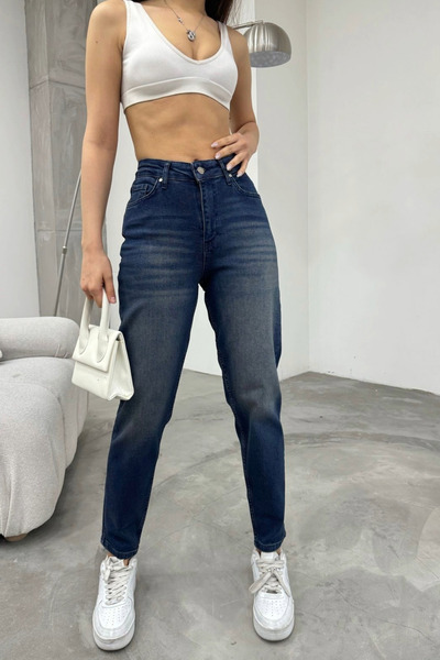 BİKELİFE Blugi Mom de damă elastici/lycra cu talie înaltă