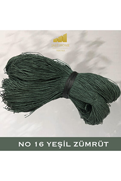 Jast Textile Kağıt ip Örgü ip 500 Gram , 16 No Zümrüt Yeşil renk Yumuşak Kola...