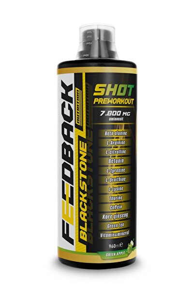 Feedback Nutrition Black Stone Pre-workout 960 Ml 32 Servis Yeşil Elma Aromalı
