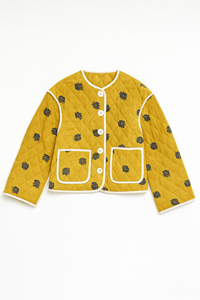 Touché Privé Floral patterned quilted jacket