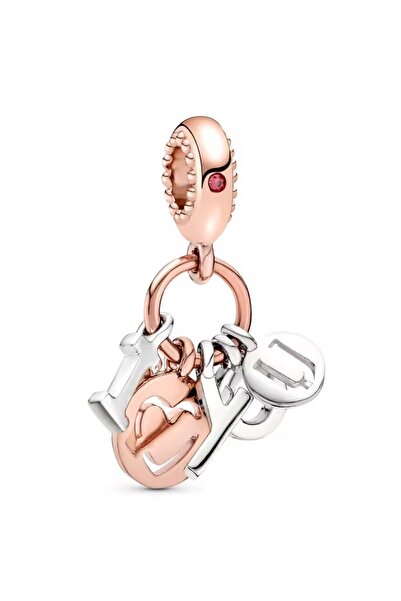 Fubena I Love You Dangle Silver Charm