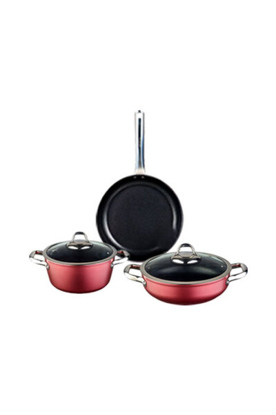 Leggno Master Daily Titanium Cookware Set 5 Pieces Red