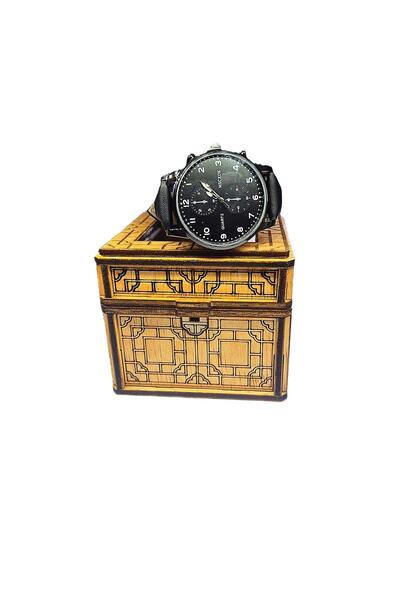 OEM Ceas de mână cu cutie din lemn tăiată cu laser ( culorile ceasurilor pot ...