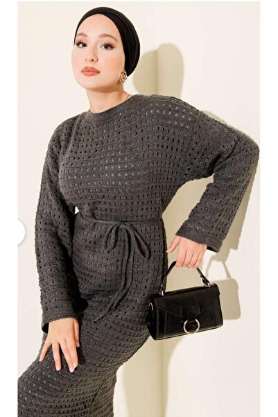 Pamuk Butik Women's Innerwear Set with Inner Lining, Double Set, Belted Knitw...