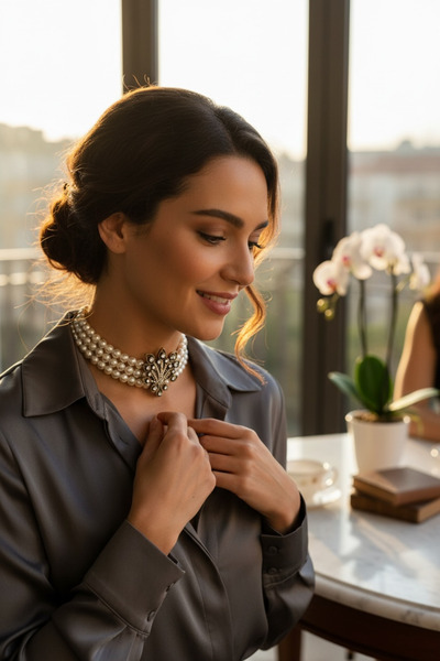 FAYRA ACCESSORIES Hayat Ağacı Figür İnci Kolye