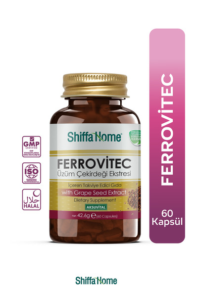 Shiffa Home Aksu Vital Ferrovitec Üzüm Çekirdeği Ekstresi 60 Kapsül Demir