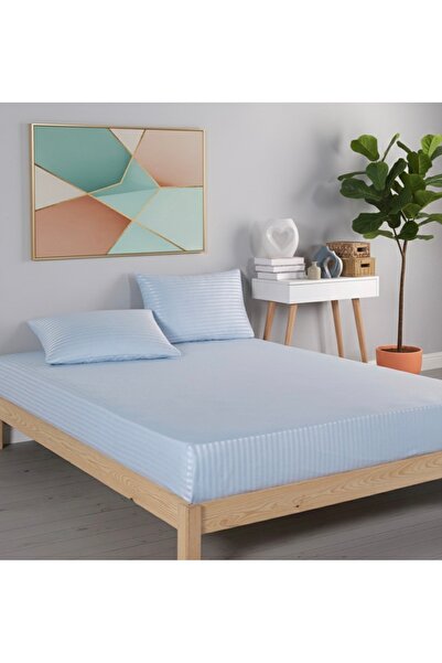 Marlenka Home Tex Striped Cotton Satin Fitted Bed Sheet Set