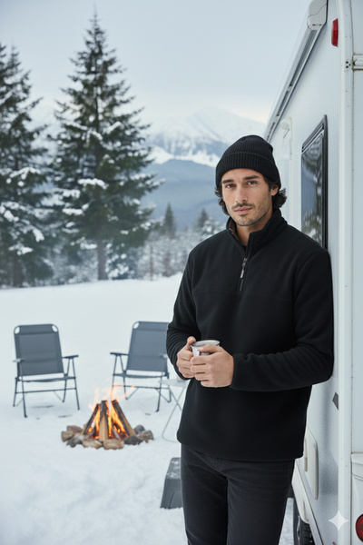 Buratti قصة ضيقة سترة بولار للرجال مقاومة للتكتل ومقاومة للوبر ومقاومة للبرد ...