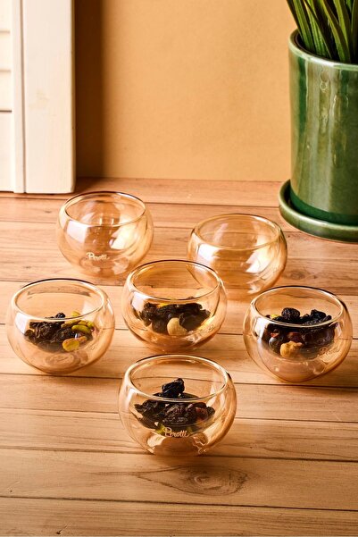 Perotti وعاء حلويات تركي (لقم) من العنبر بجدار مزدوج سعة 50 مل، متعدد الأغراض...