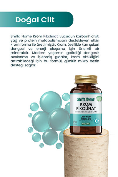 Shiffa Home Krom Pikolinat Diyet Takviyesi 100 Tablet