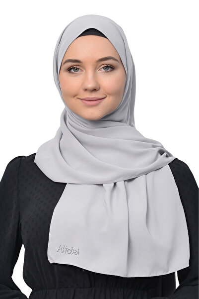 Altobeh Medina Silk Απλό Hijab Shawl-Γκρι ανοιχτό