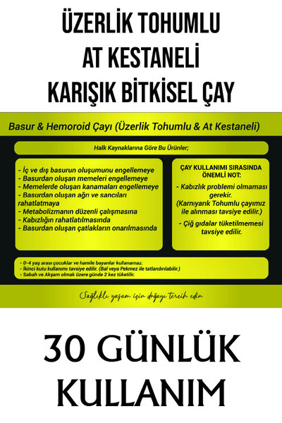 Yöresel Bahçem Mixed Herbal Tea with Overhanging Buckthorn Seeds and Horse Chestnuts (120g)