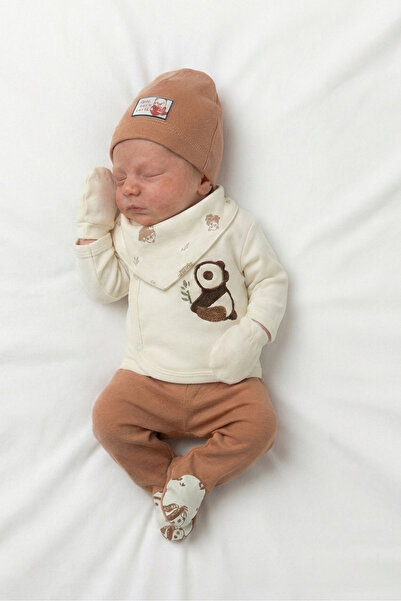 hobbebaby طقم أطفال حديثي الولادة مكون من 5 قطع، مصنوع من القطن بنسبة 100%، م...