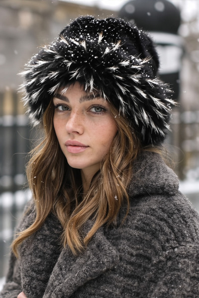 Verahed Russian Kalpak Hat Women's Fur Plush Winter Hat, Soft Textured, Warm ...