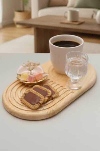 Ahşap Teslim Doğal Ahşap Kahve Sunumluğu Dekoratif | Bej Sunumluk Düzenleyici...