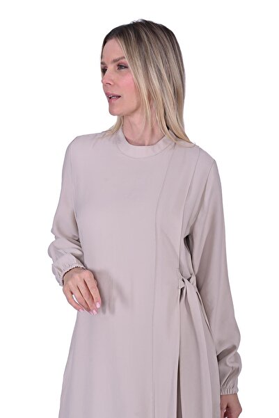 Invee Side Lace Dress Beige