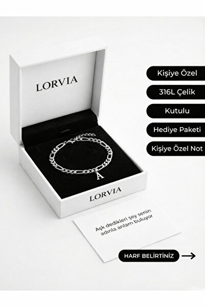 Lorvia Kişiye Özel Harfli Çelik Bileklik – Baş Harfli Bileklik | Sevgili, Ark...