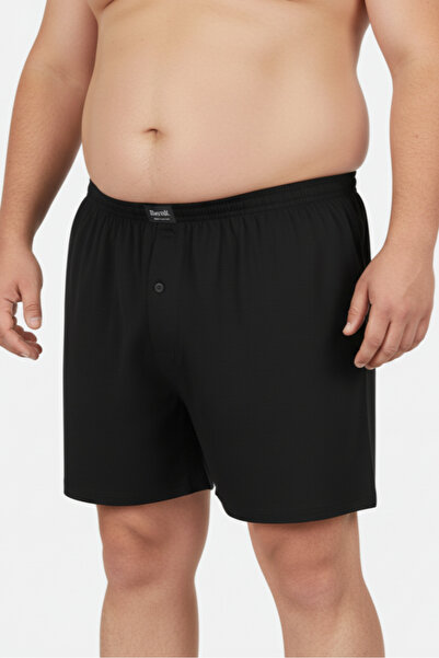 balkonda شورت رجالي قصير مقاس كبير 100% قطن عبوة من 3 قطع بأزرار موديل مريح -...