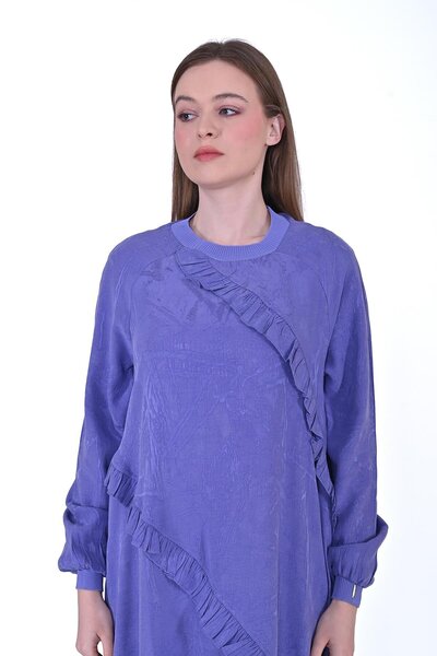 Invee Modal Ön Fırfırlı Elbise MOR