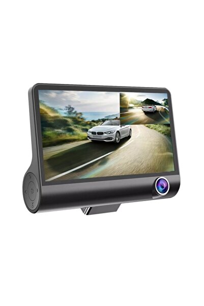 Alex Cameră auto triplă 3 în 1 care filmează în față, în interiorul și în spa...