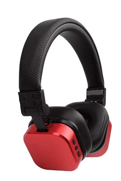 OEM Casti wireless stereo Q EJ079 efect metalic pliabile culoare rosu / negru