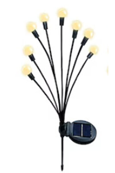 Tai Lampa solara cu 6 Bulbi ALB CALD de gradina tip licurici