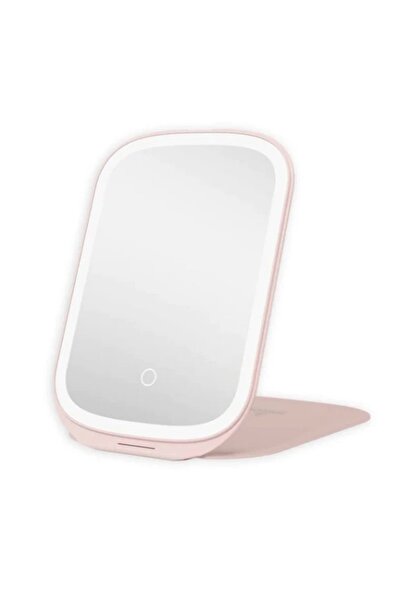 Amir Oglinda LED Portabila pentru Machiaj si Suport Pliabil ROZ