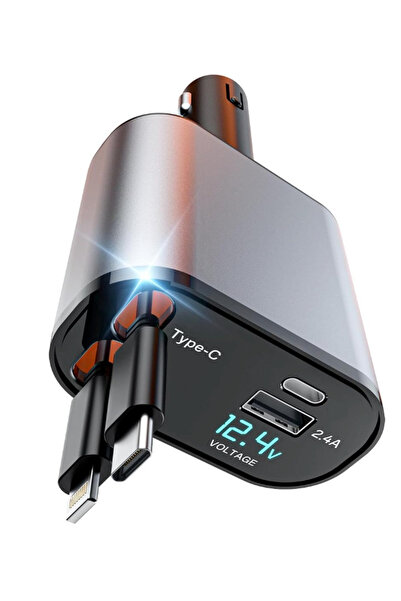 Ruan Incarcator auto Super Fast Charge Q9 5 in 1 de 120W 2 Cabluri