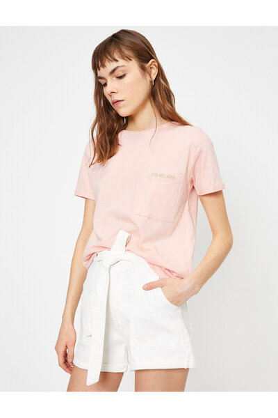 Koton Γυναικείο μπλουζάκι με λεπτομέρεια τσέπης