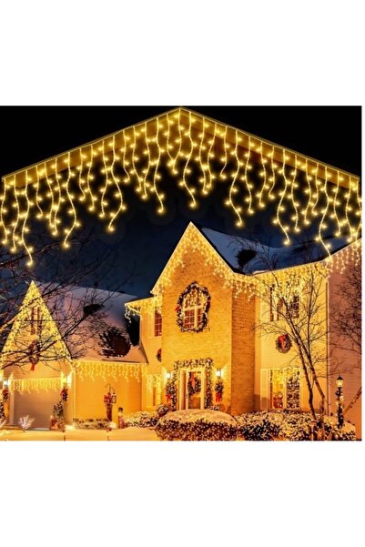 HASSAN Instalare 30 metri țurțuri cu franjuri, ALB CALD, 1200 LED-uri