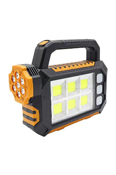 HA HS-8029-7-B multifunctional solar flashlight with 3 COB light sources