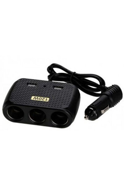 PRİZE Priză auto 12V/24V 1512 cu 5 intrări 120W negru