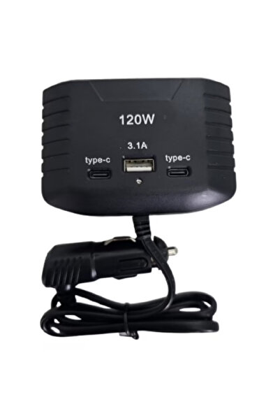 PRİZE Incarcator auto la bricheta 120W cu 3 USB