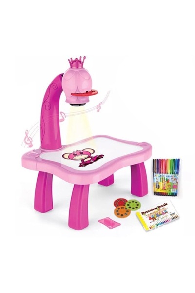 MANDU Pink Drawing Table with Projector and Slides