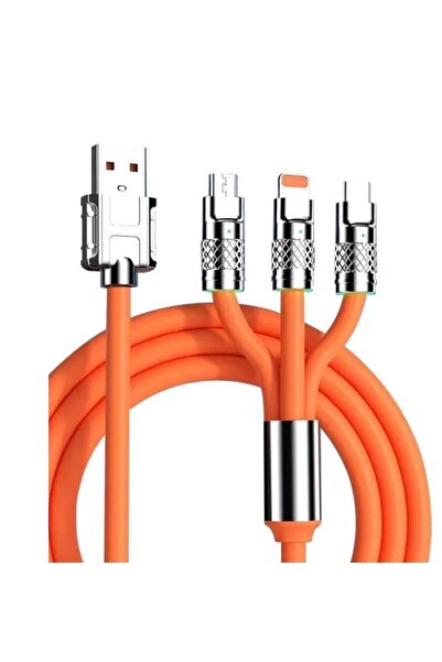 PRİZE Cablu de incarcare rapida 3 in 1 S219 Portocaliu 120 W