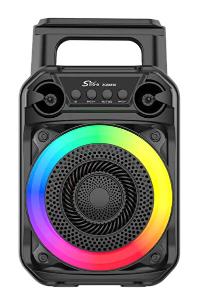 AHMED Boxa portabila bluetooth ZQS 6166 cu led RGB si maner transport