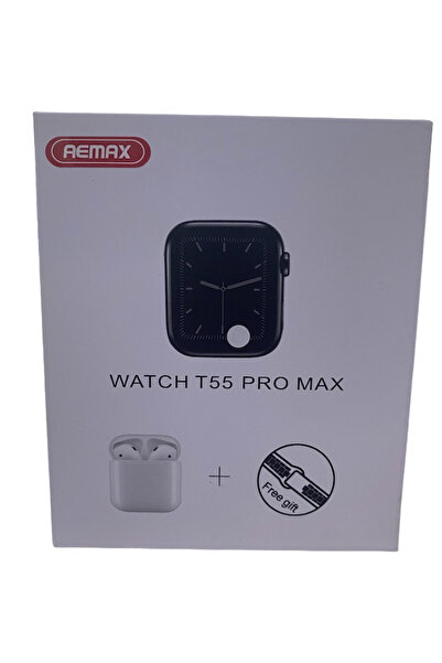 OEM Ceas Inteligent T55 Pro Max cu 2 curele Albe si Casti Wireless