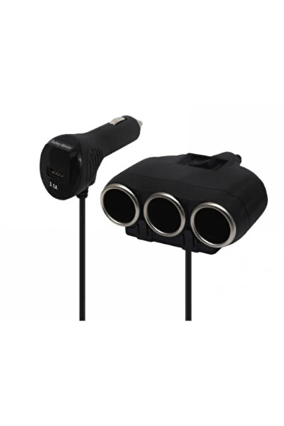 PRİZE Priza auto 12V/24V Olesson 1634 cu 4 intrari 120W negru