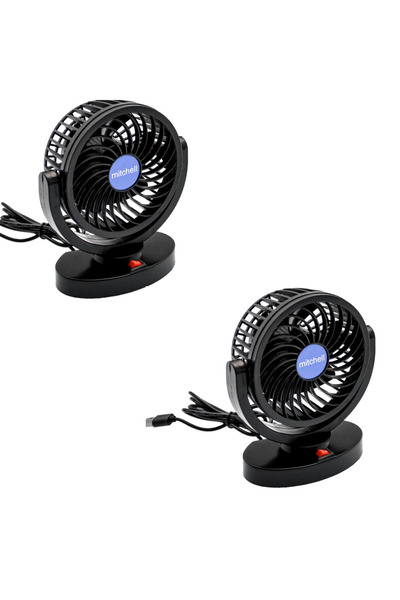 BASE Set de 2 ventilatoare auto portabile 15W negru MARS 306
