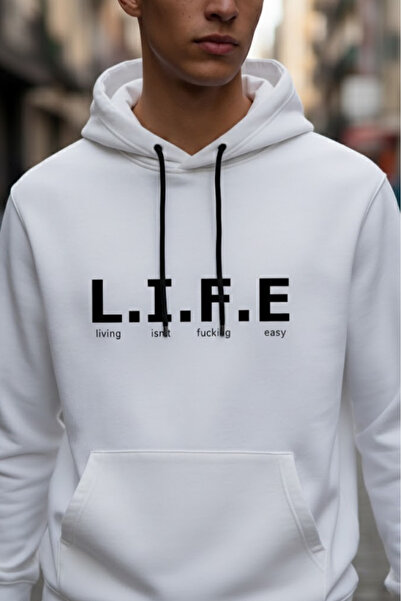 Dijital Baskılı Kapüşonlu Sweatshirt