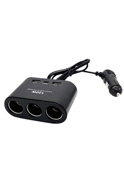 OEM Triplu Bricheta Auto cu Fir OLESSON 1653 si 2 x USB 1 x USB C