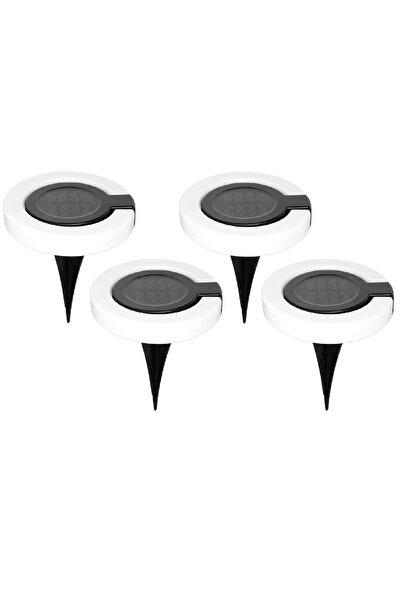 PRİZE Set 4 lampi solare de gradina rotunde cu LED ALB in forma de cerc pliabil