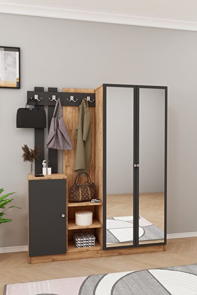 Mirobi Bublisa Vestiyer Portmanto Ayakkabılık Atlantik Çam Antrasit